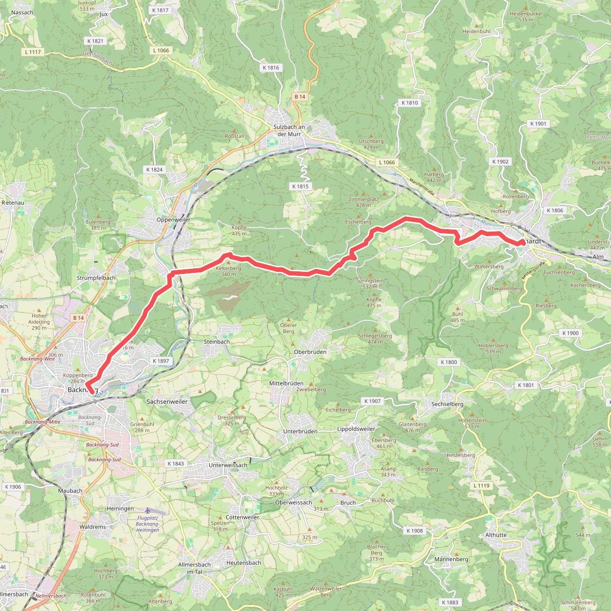 Querweg des SAV (roter Punkt)