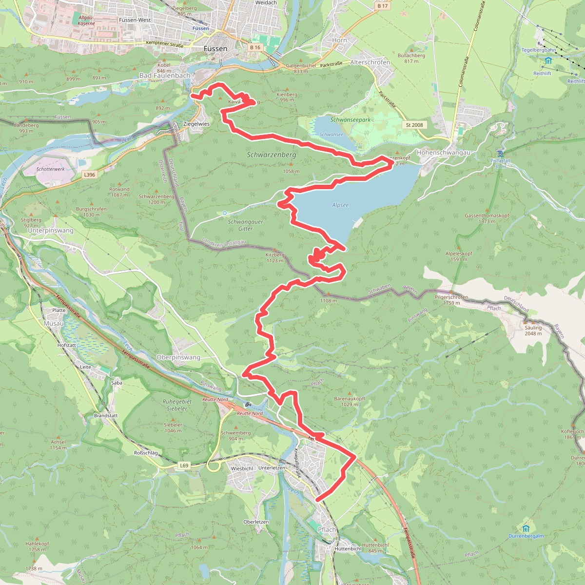 Pflach - Füssen · Lechweg etappe 8