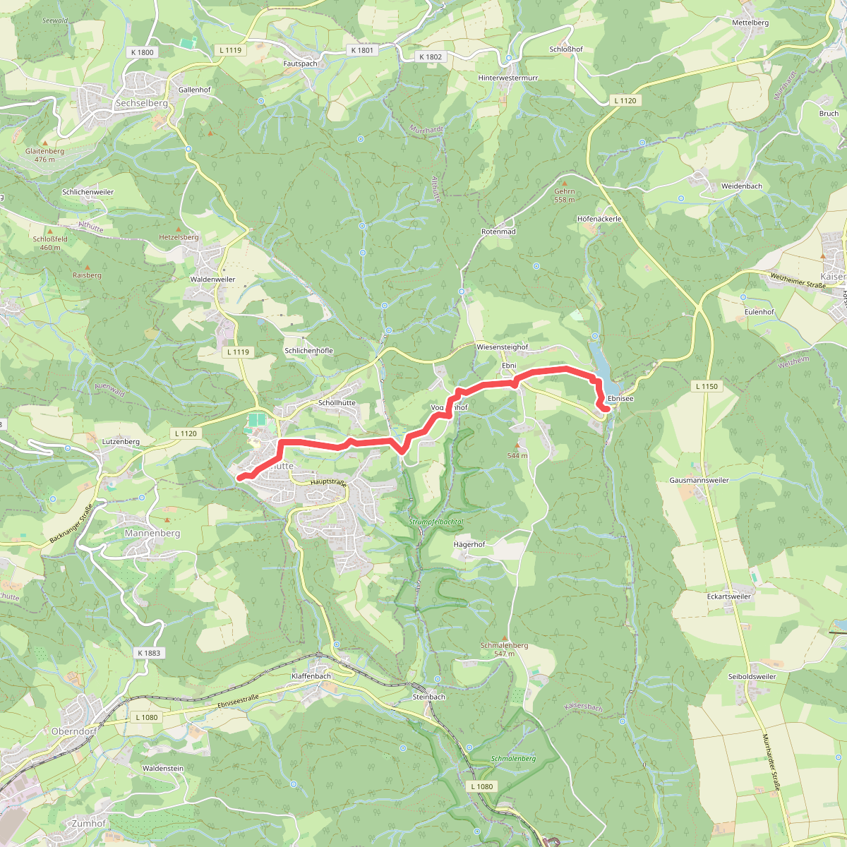 Nebelinie des SAV (rotes Plus)