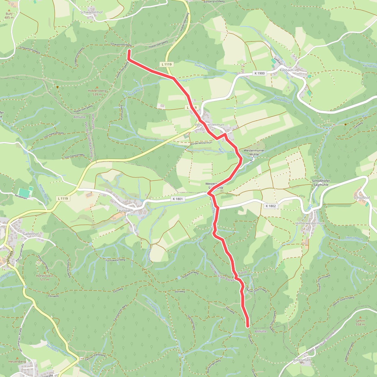 Querlinie des SAV (blauer Punkt)