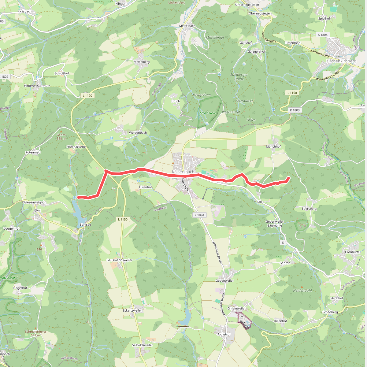Querlinie des SAV (roter Punkt)