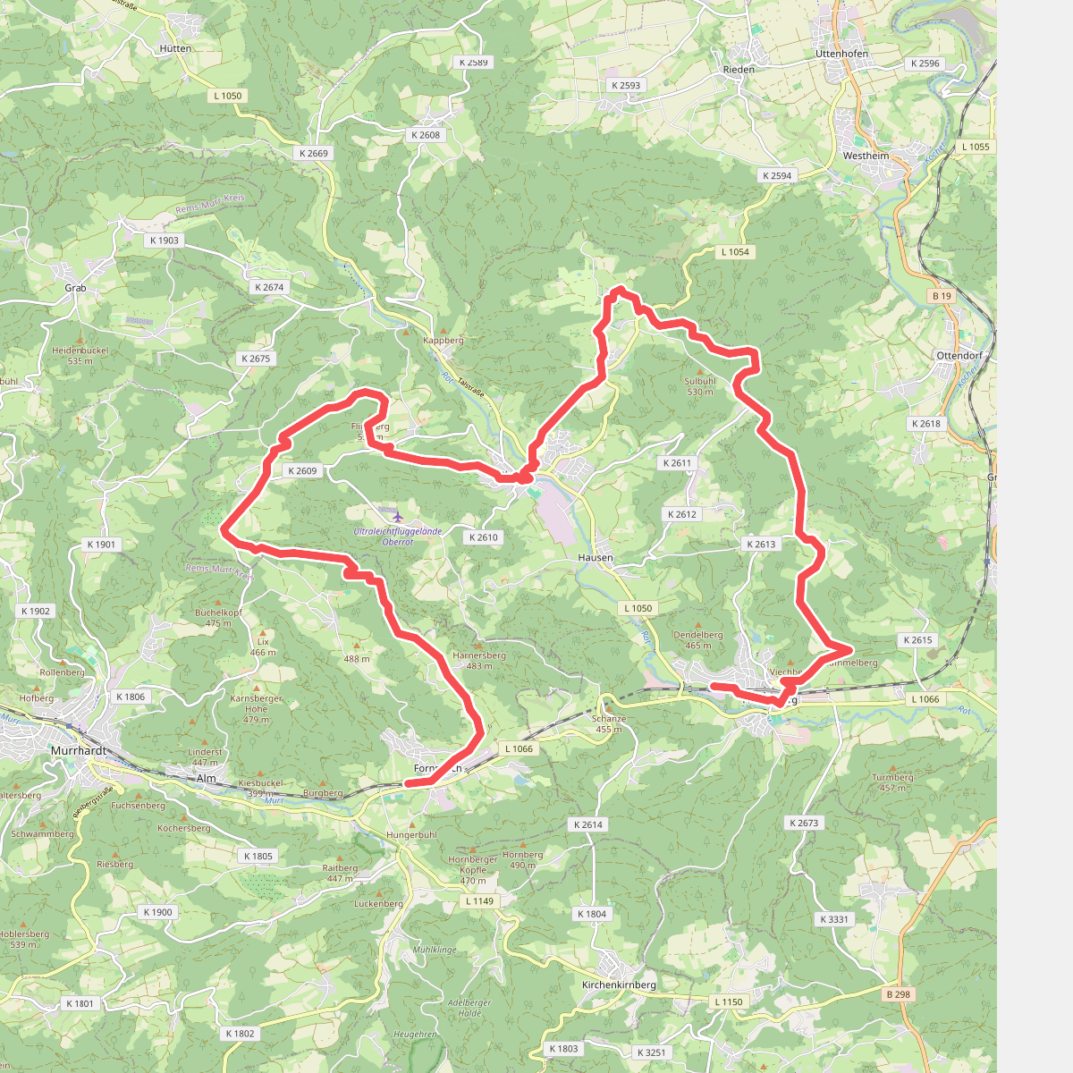 Weg durch den Schwäbischen Wald