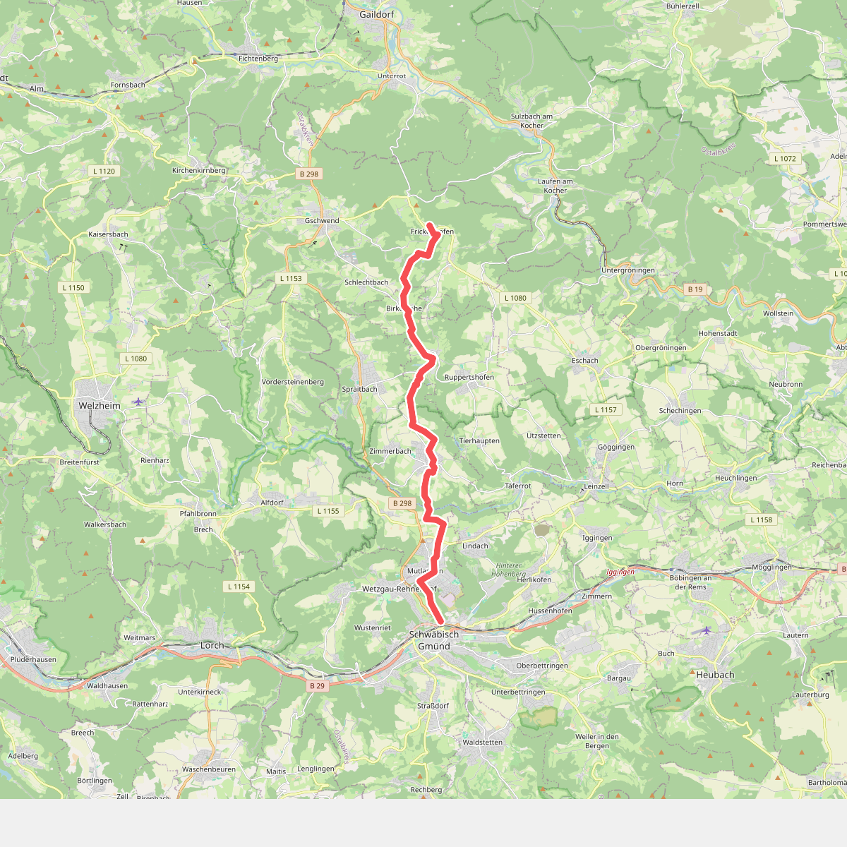 Querweg des SAV (blauer Punkt)