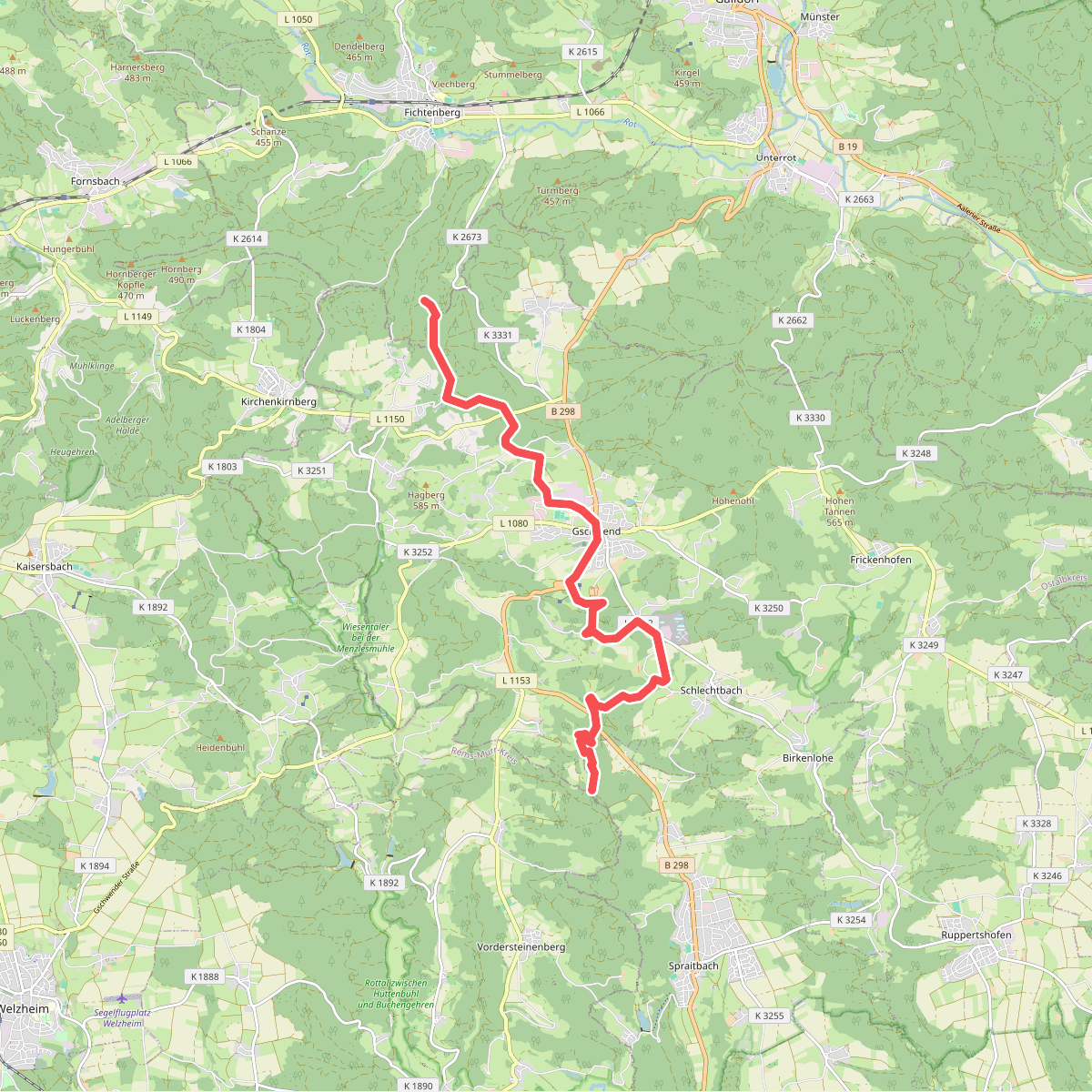 Nebenlinie des SAV (blaues Plus)