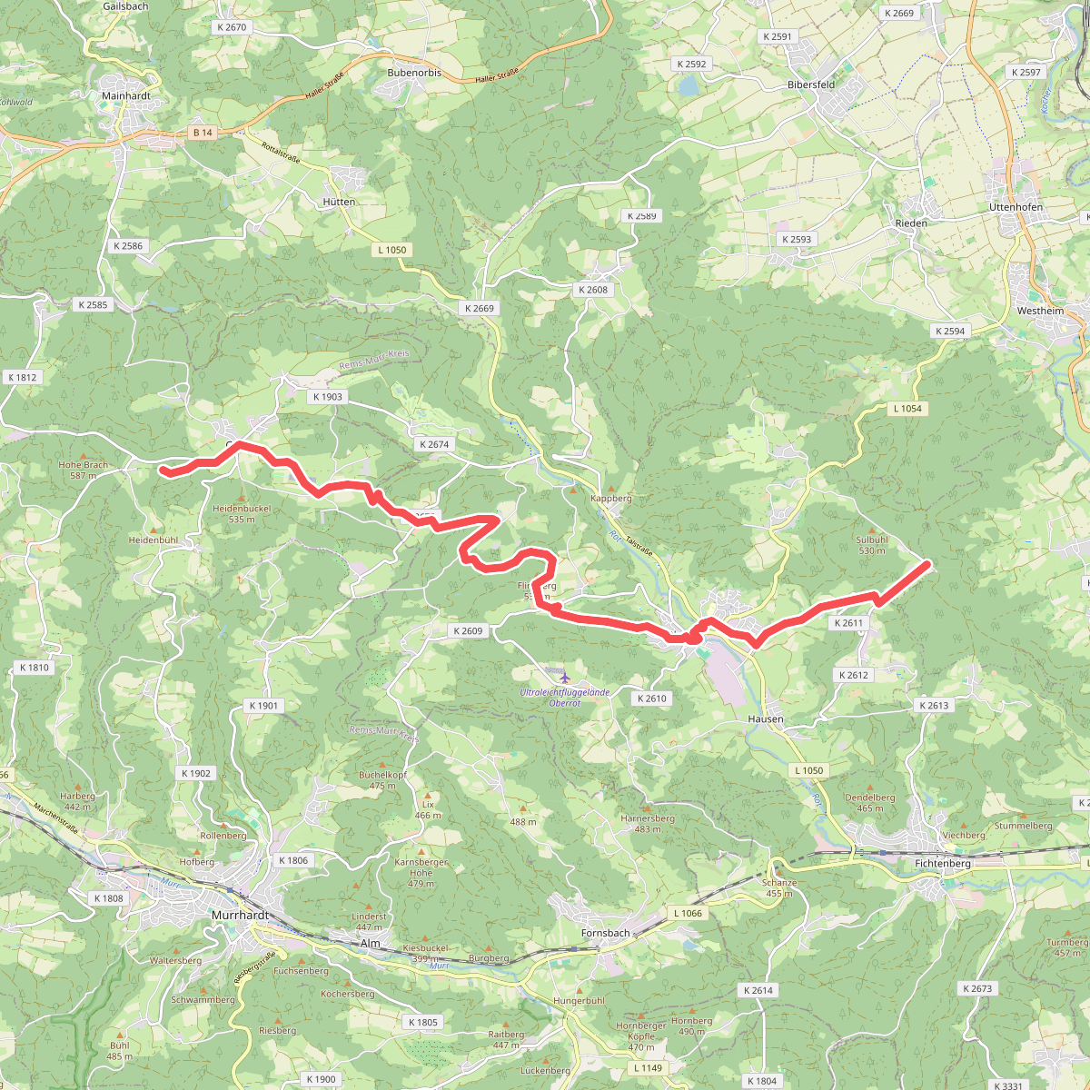 Nebenlinie des SAV (rotes Plus)