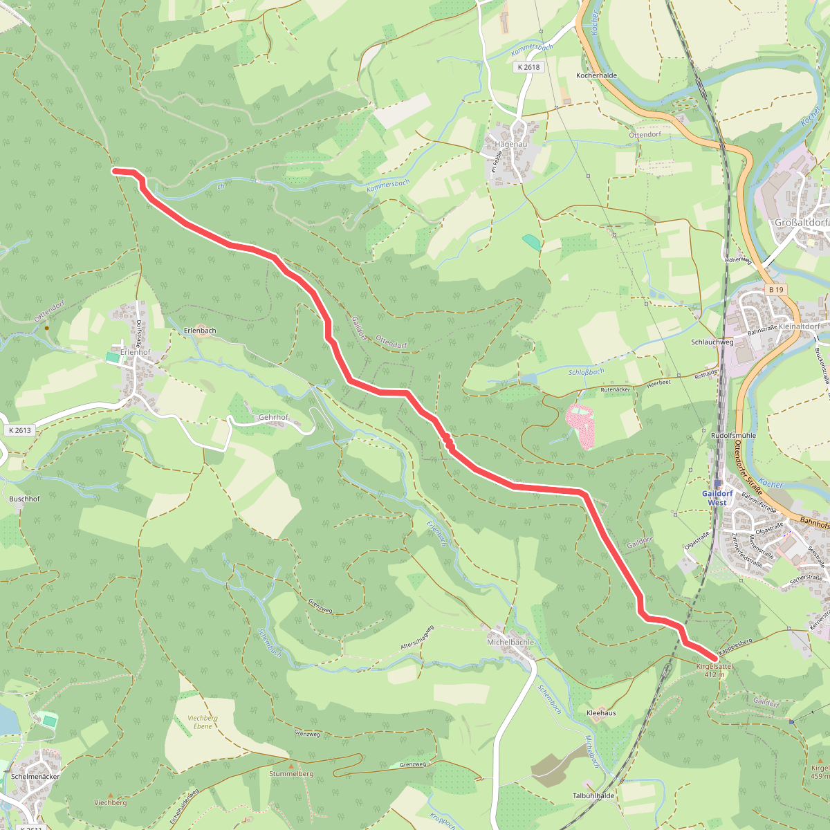 Nebenlinie des SAV (rotes Plus)