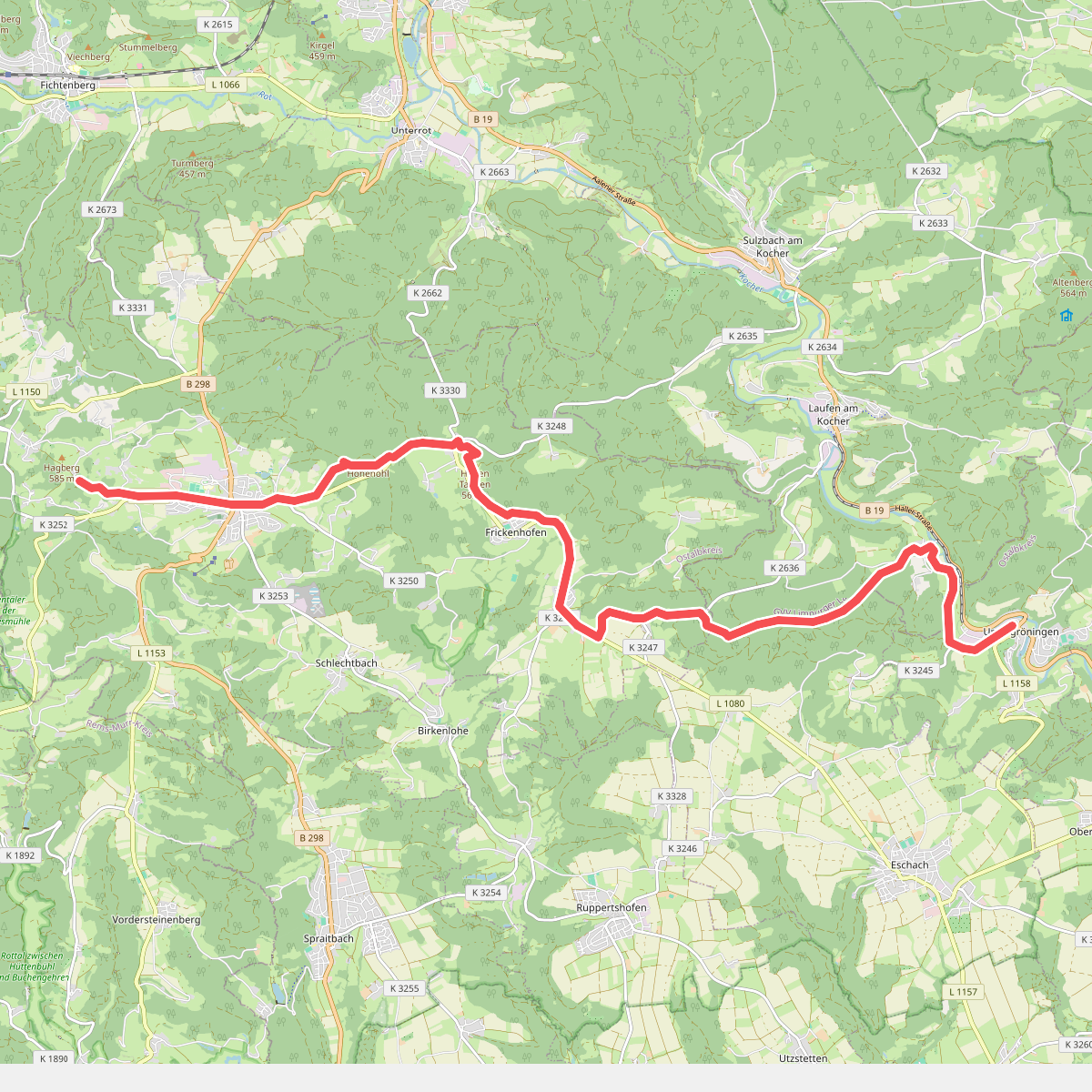 Nebenlinie des SAV (rotes Plus)