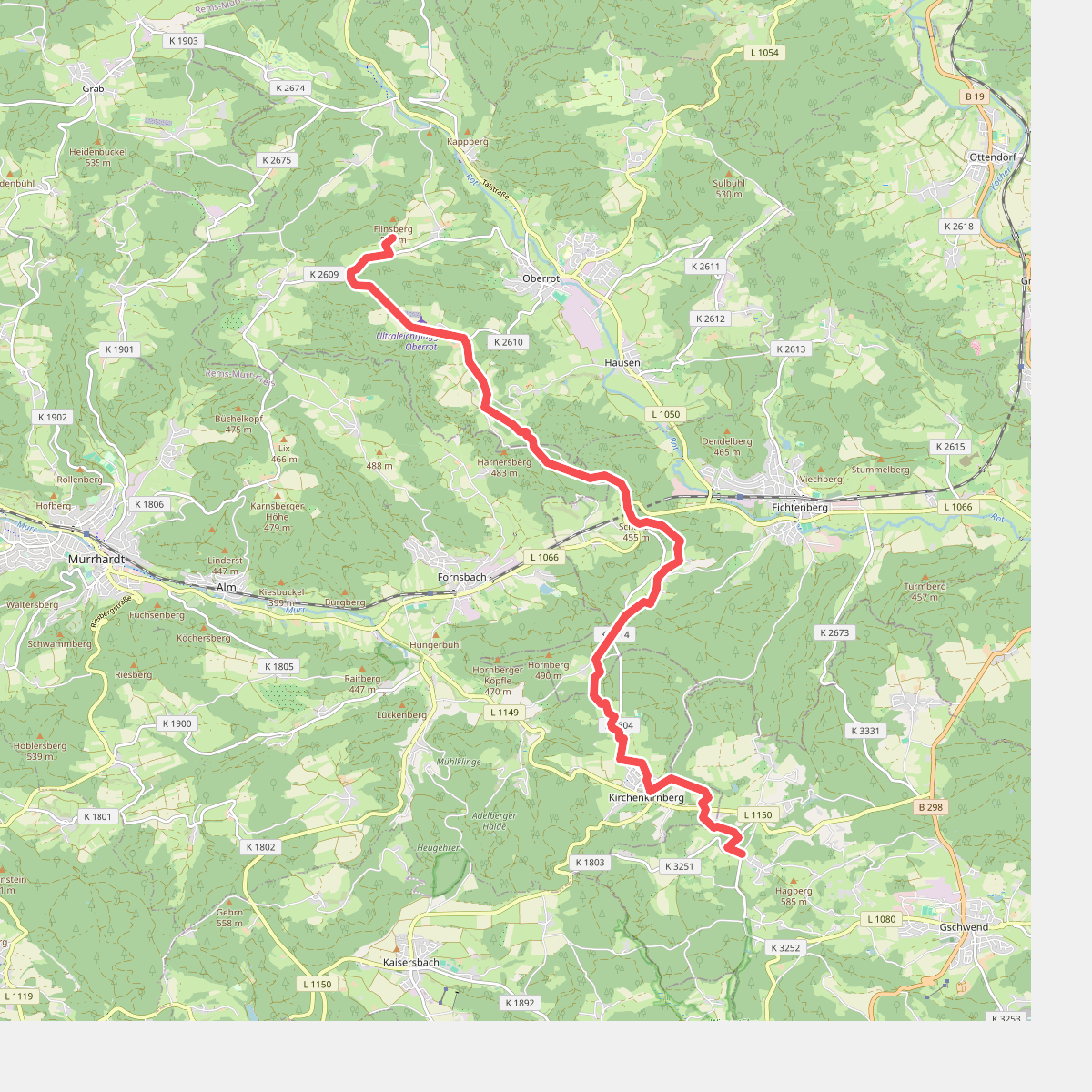Querweg des SAV (roter Punkt)