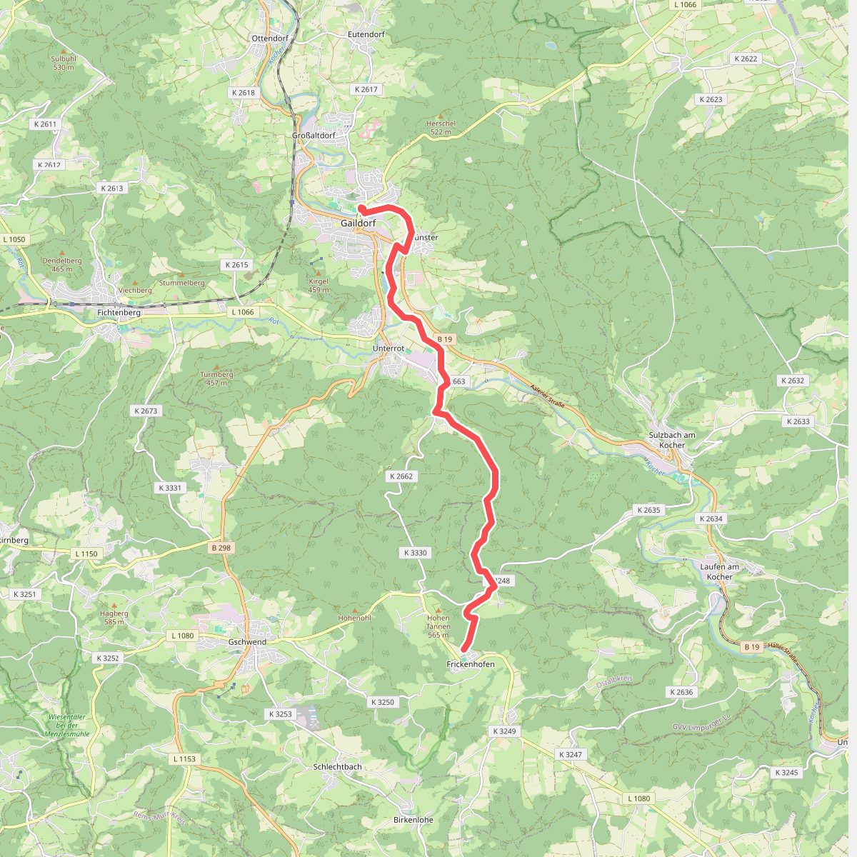 Hauptlinie des SAV (blauer Strich)