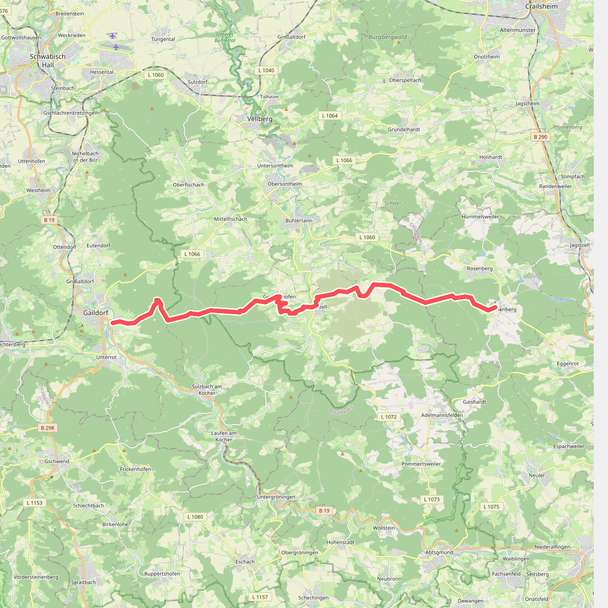 Nebenlinie des SAV (rotes Plus)