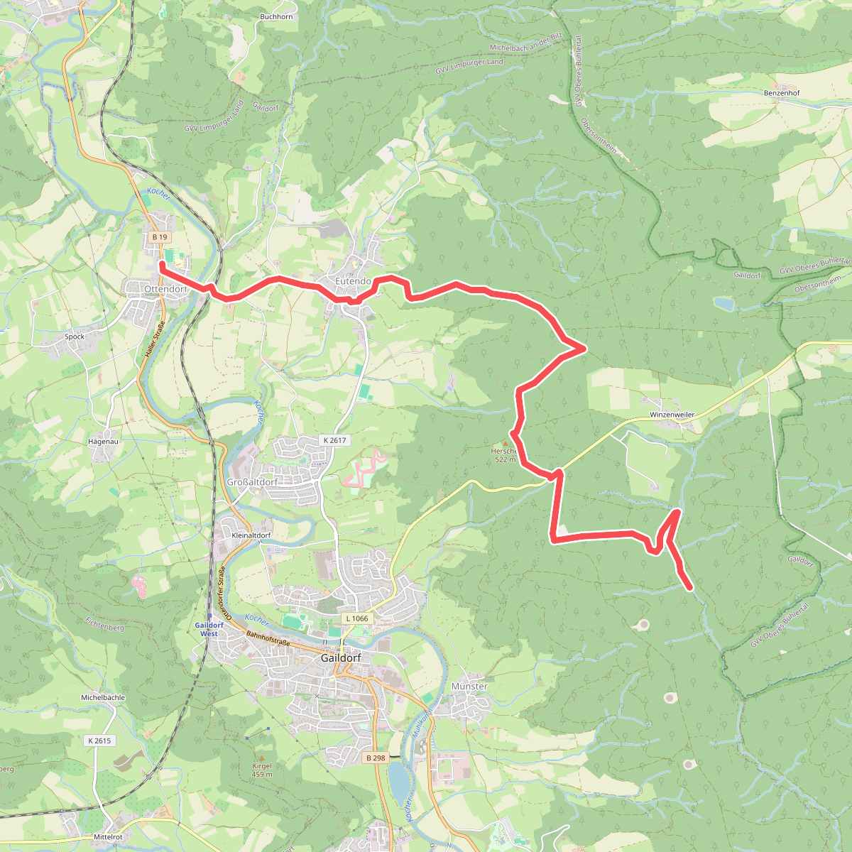 Querweg des SAV (blauer Punkt)
