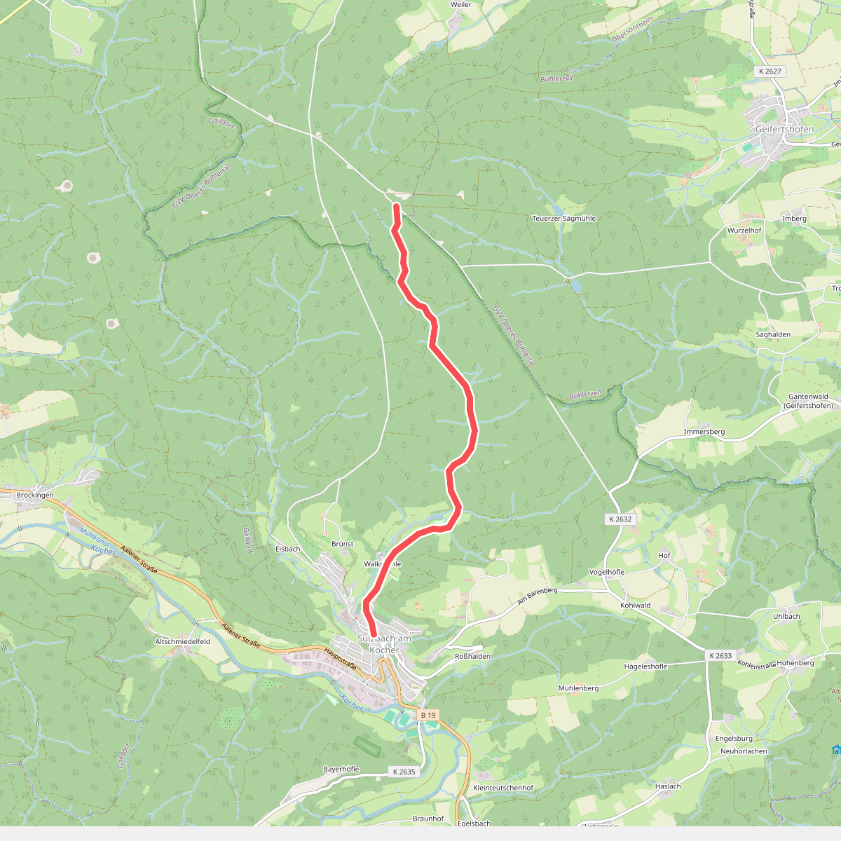 Querweg des SAV (blauer Punkt)