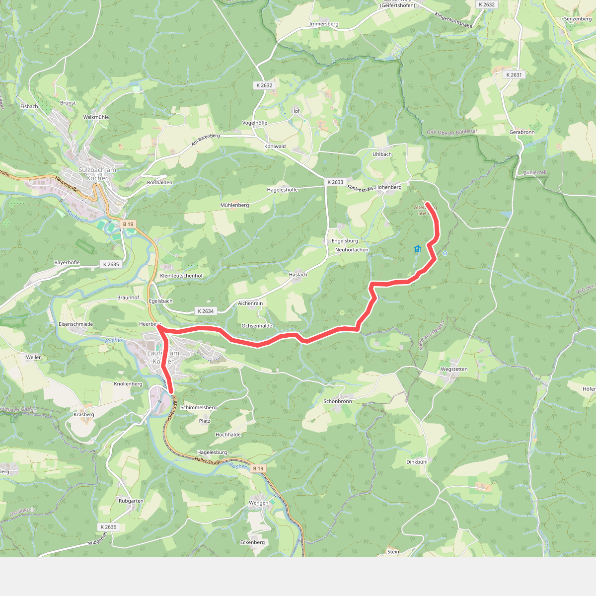 Querweg des SAV (roter Punkt)