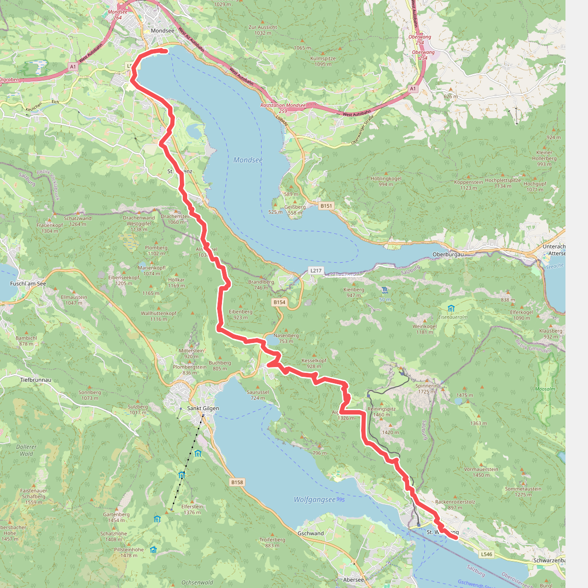 St. Wolfgang - Mondsee · BergeSeen Trail etappe 4