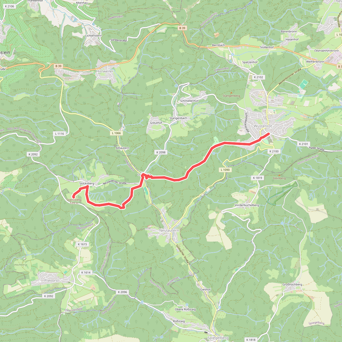 Querweg des SAV (blauer Punkt)