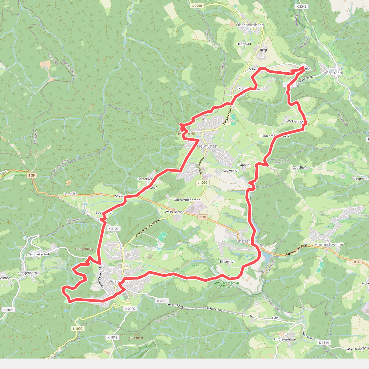 Idyllische Straße - Rundweg R