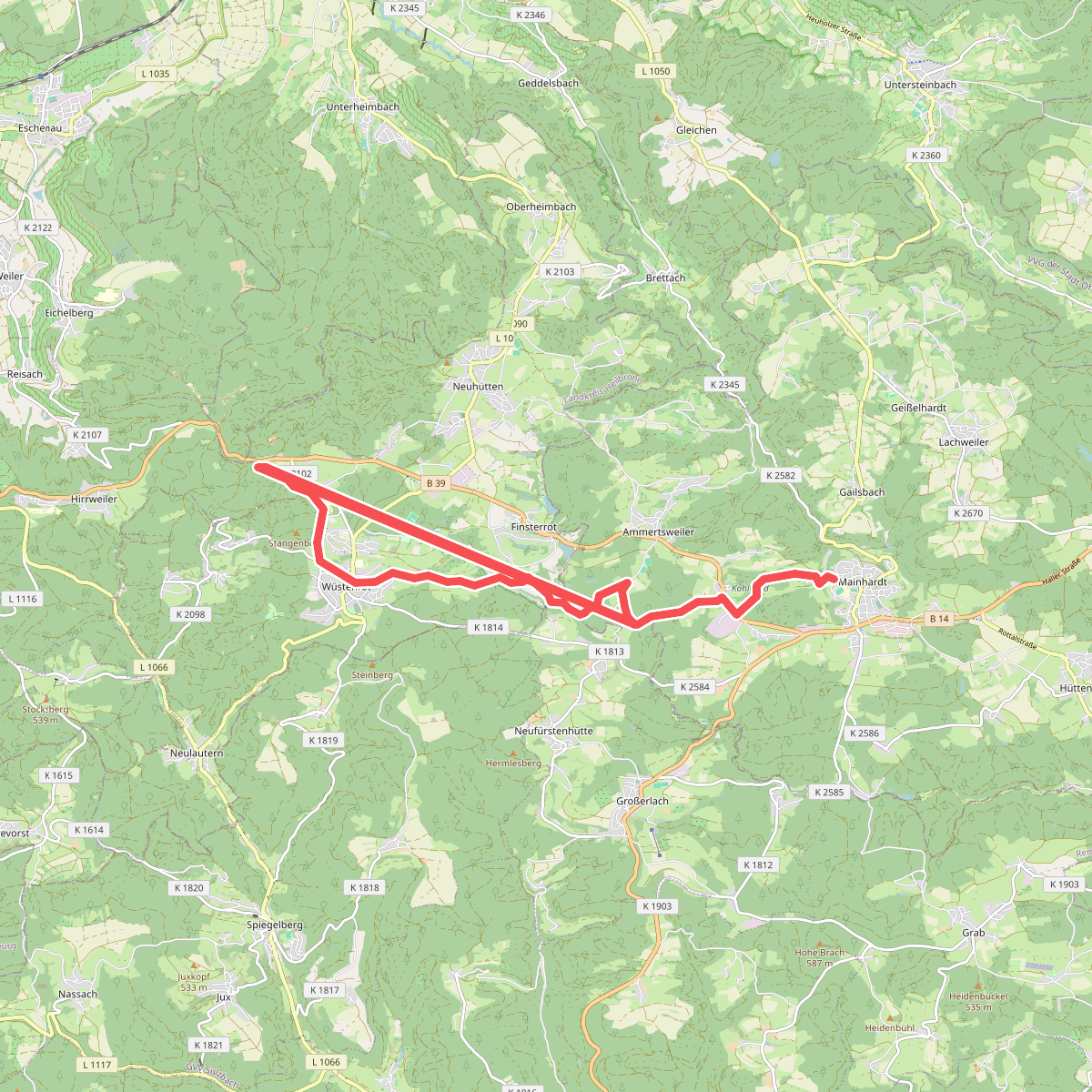 Querweg des SAV (blauer Punkt)