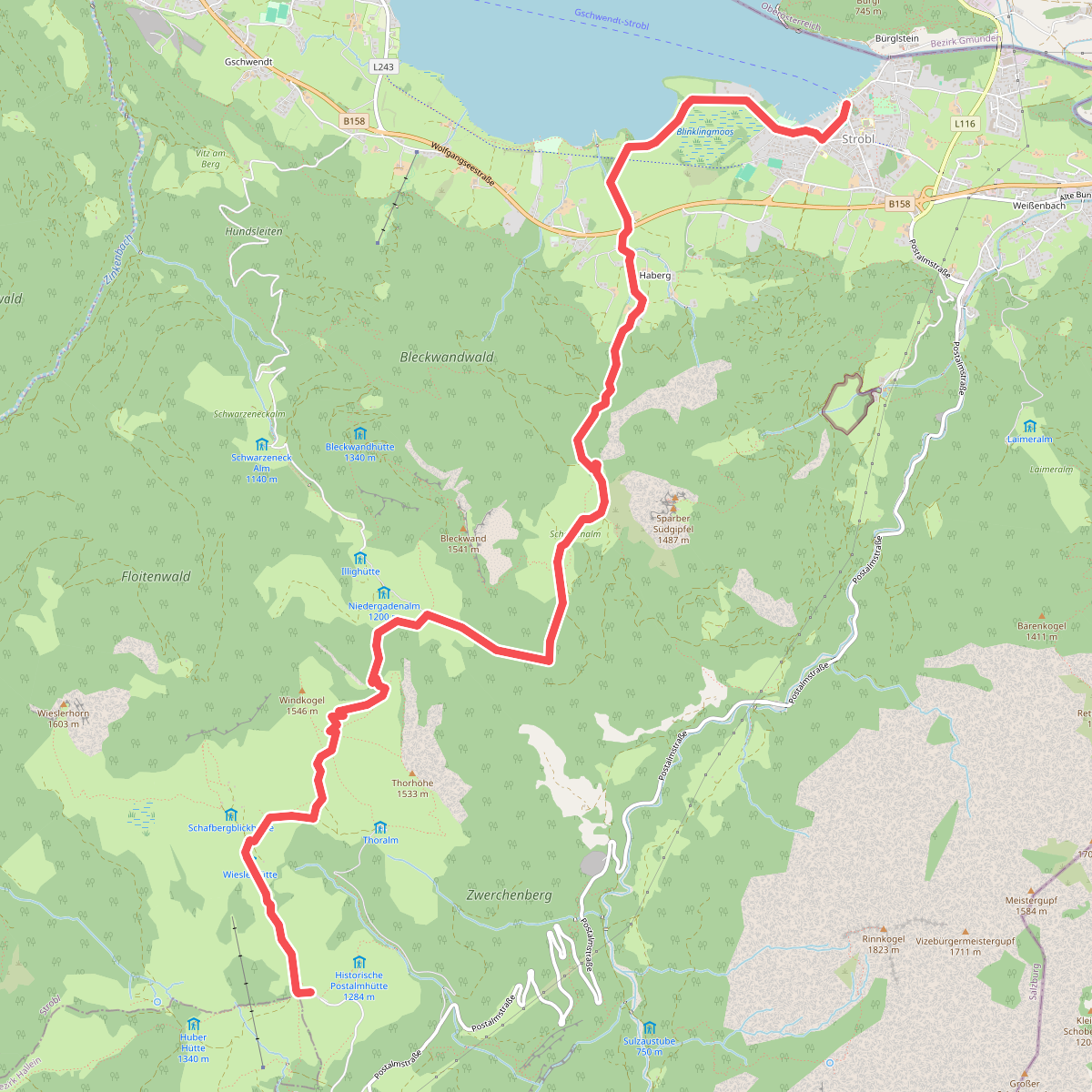 Postalm - Strobl · BergeSeen Trail etappe 8