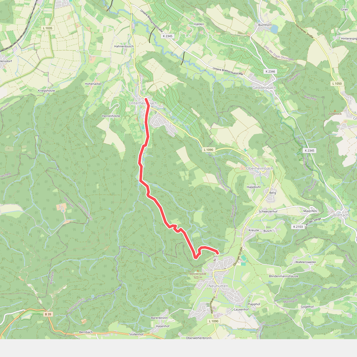 Querweg des SAV (blauer Punkt)