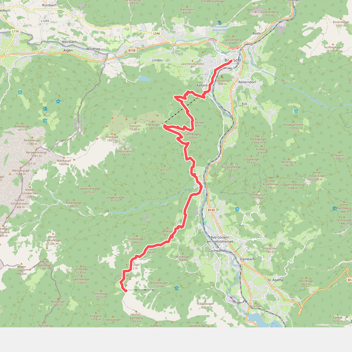 Bad Ischl - de Goiserer Hütte · BergeSeen Trail etappe 10