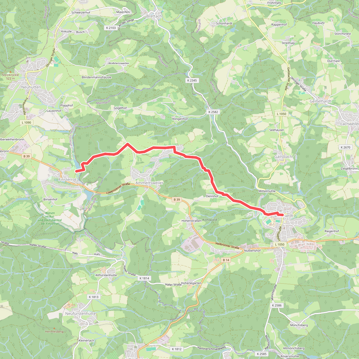Hauptlinie des SAV (blauer Strich)