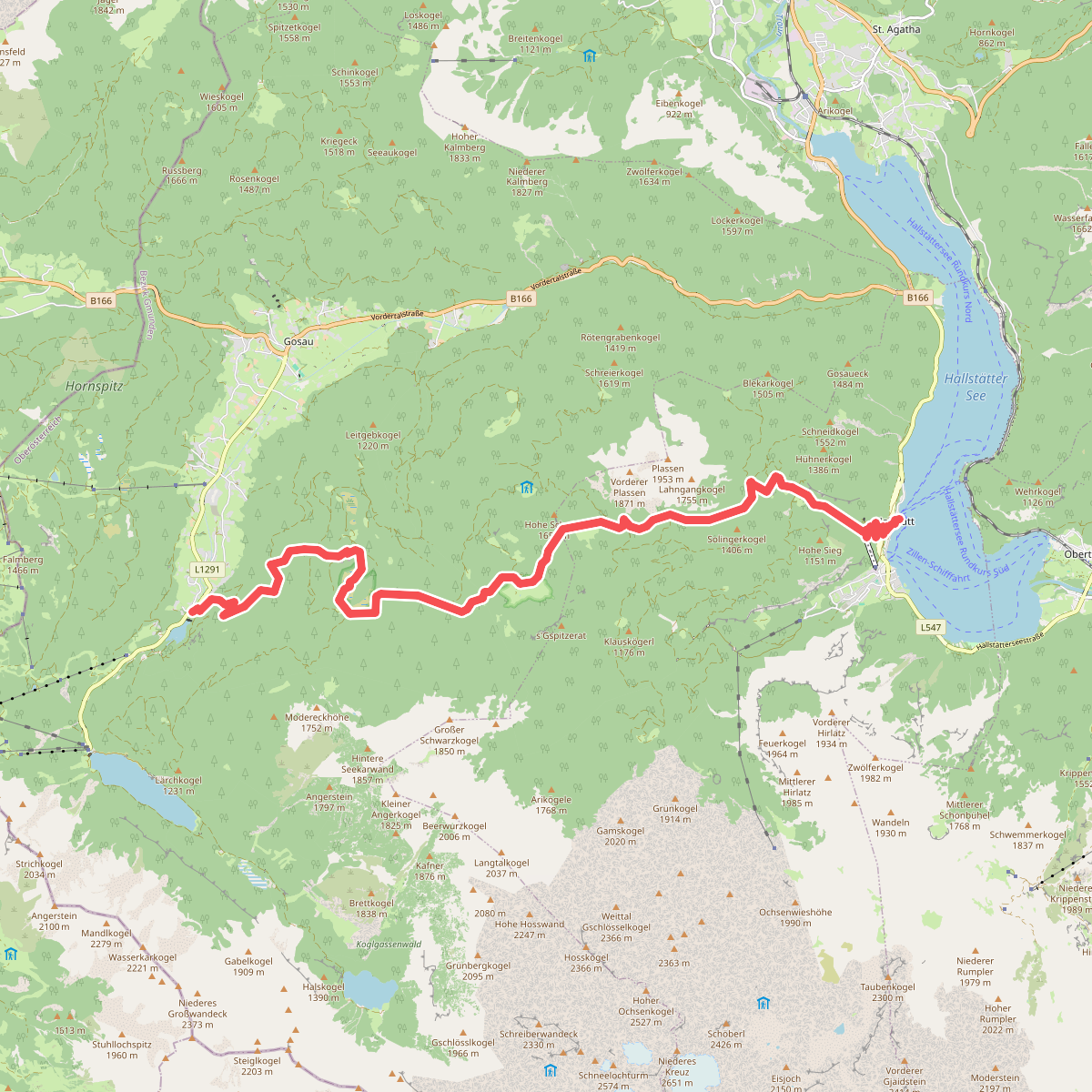 Gosau-Hintertal - Hallstatt · BergeSeen Trail etappe 12