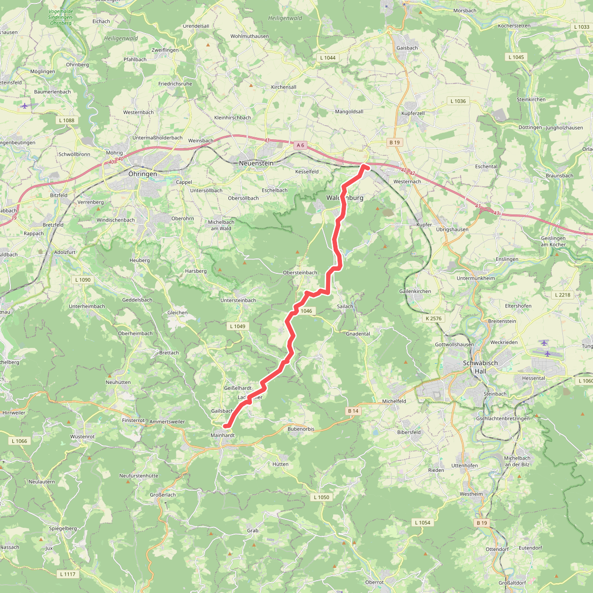 Nebenlinie des SAV (blaues Plus)