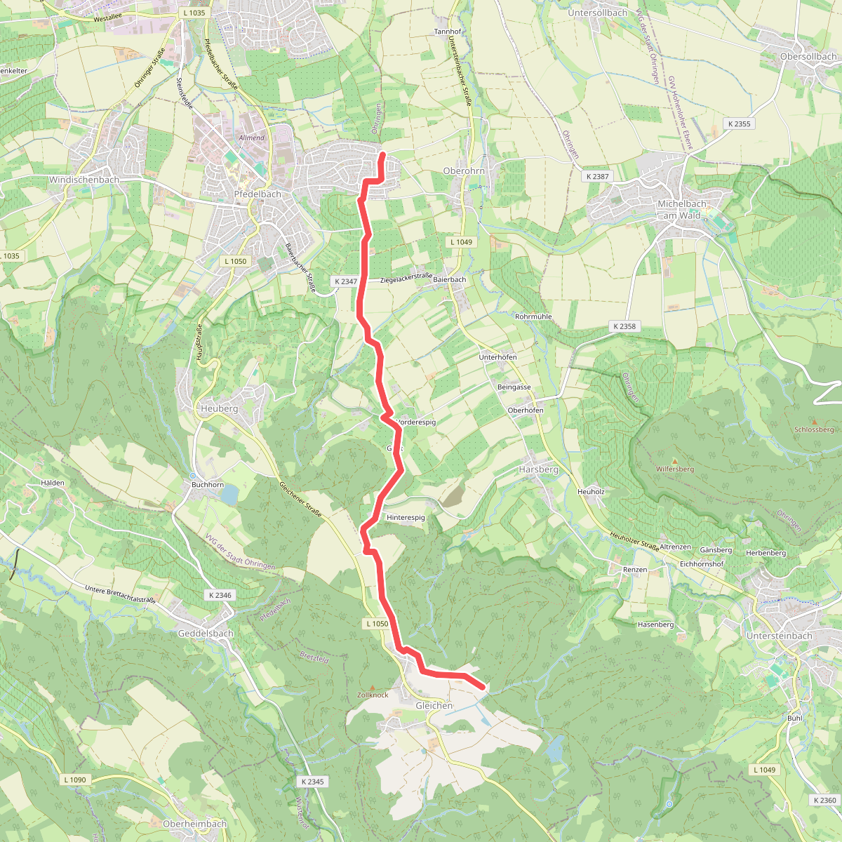 Nebenlinie des SAV (rotes Plus)