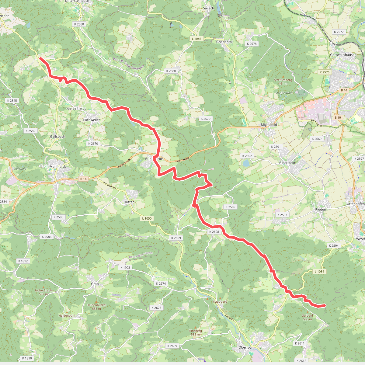 Nebenlinie des SAV (rotes Plus)