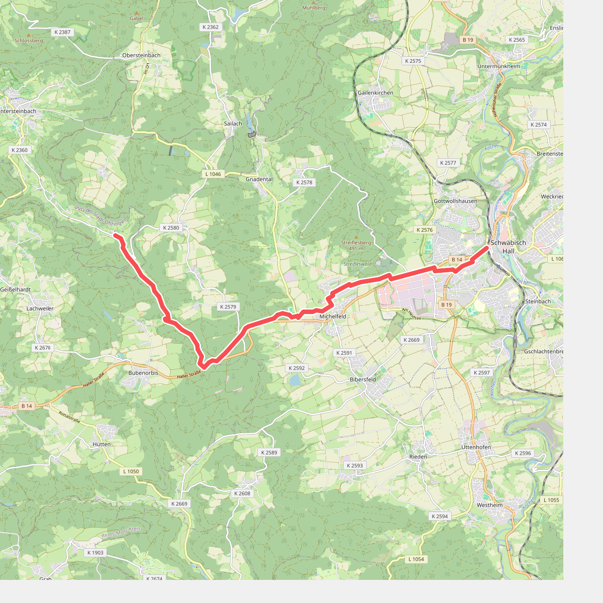 Nebenlinie des SAV (rotes Plus)