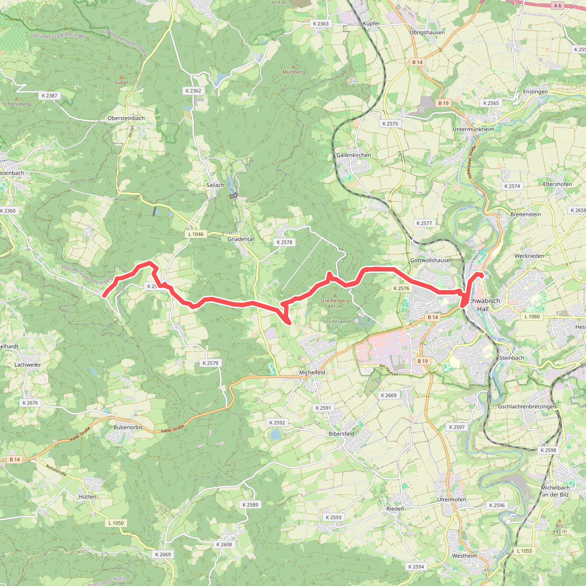 Nebenlinie des SAV (rotes Plus)