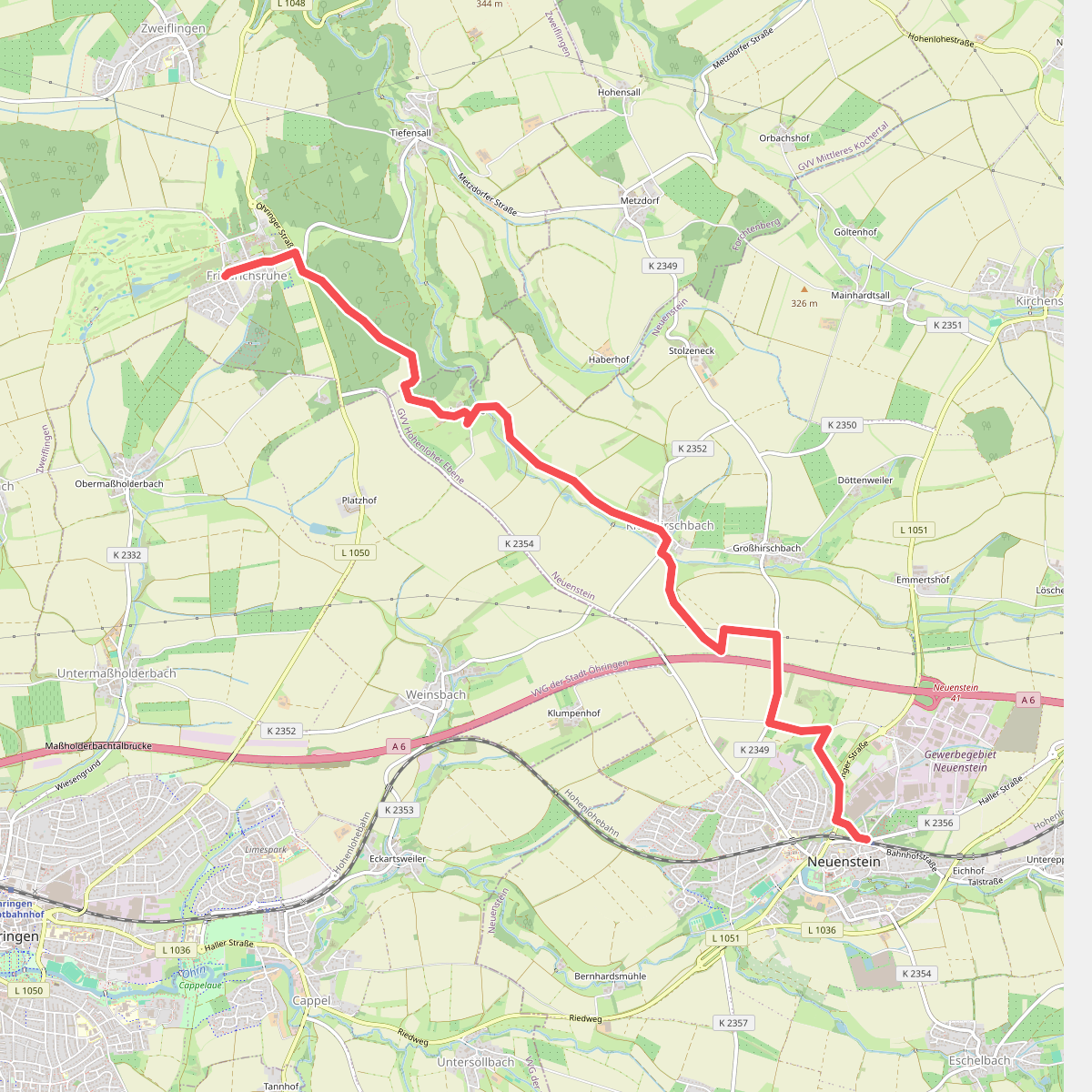 Querweg des SAV (blauer Punkt)