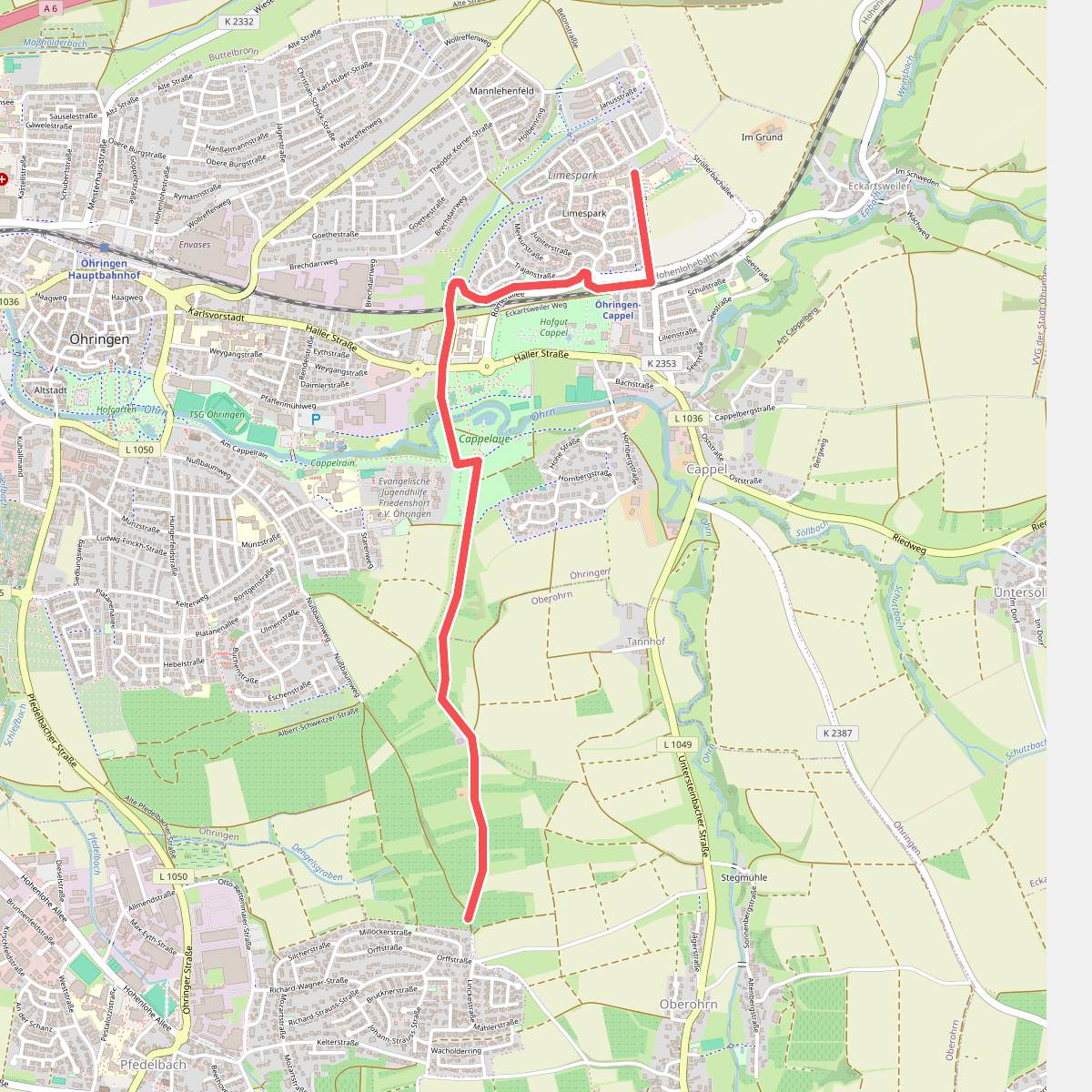 Querweg des SAV (roter Punkt)