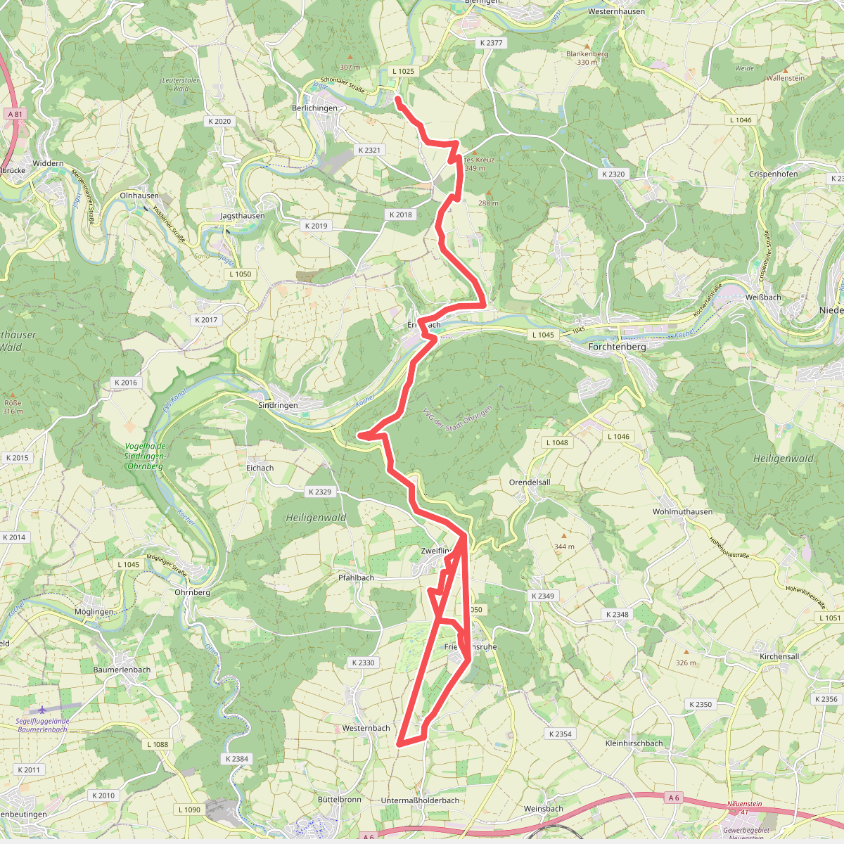 rotes Plus Obermaßholderbach - Schöntal