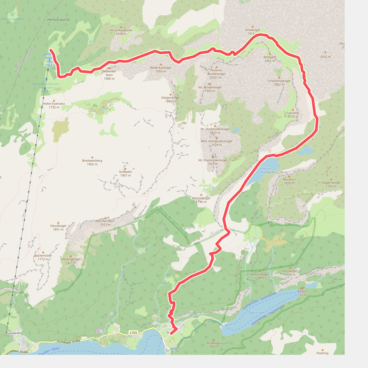 Gößl am Grundlsee - Albert-Appelhaus · BergeSeen Trail etappe 17