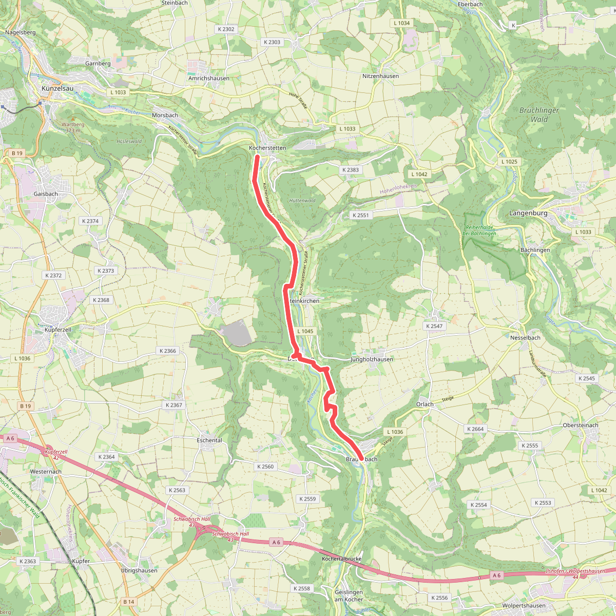 Hauptlinie des SAV (blauer Strich)
