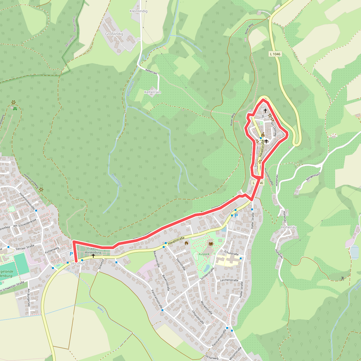 Höhenrandweg rund um die Stadt