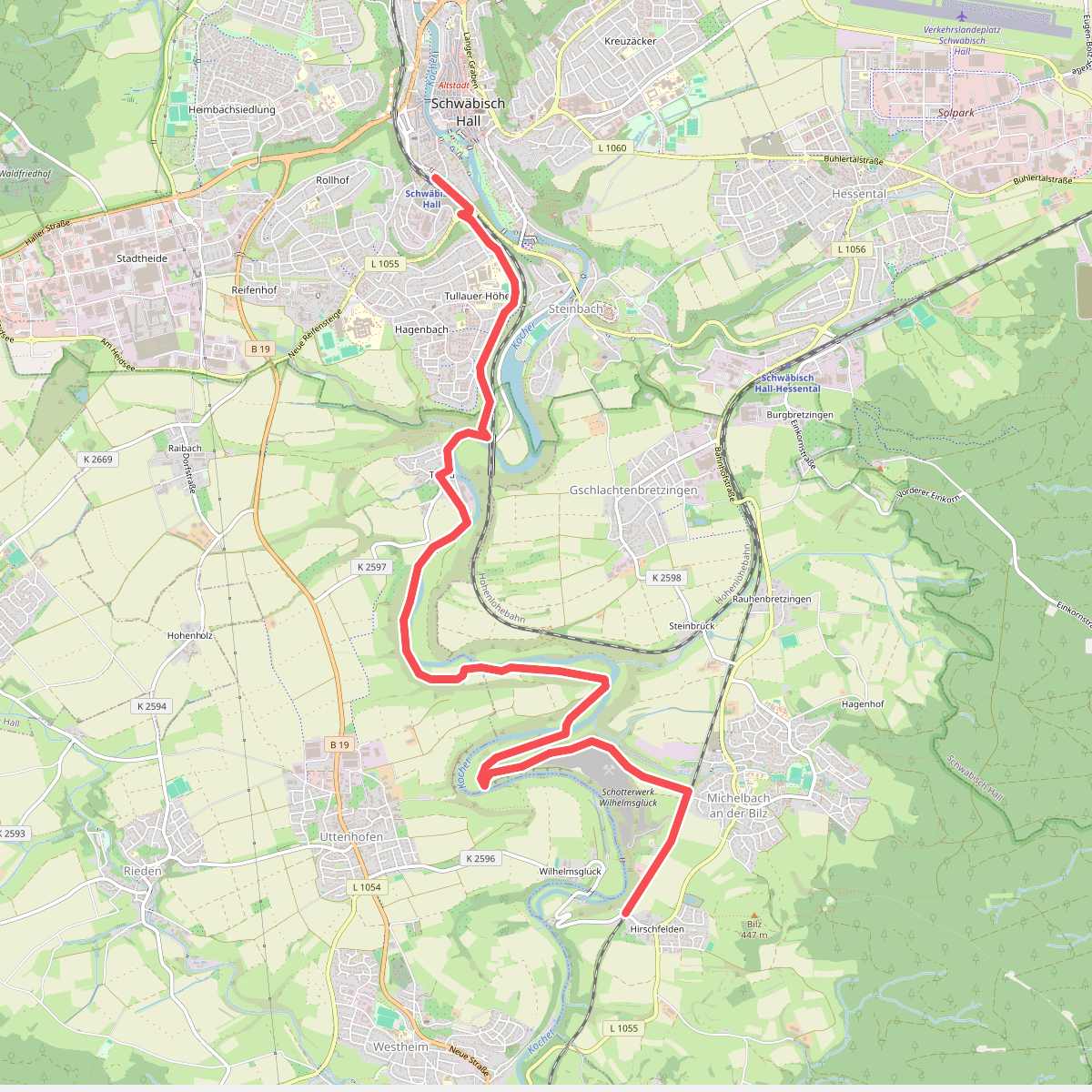 Nebenlinie des SAV (rotes Plus)