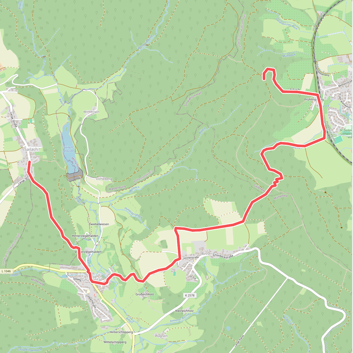 Querweg des SAV (blauer Punkt)