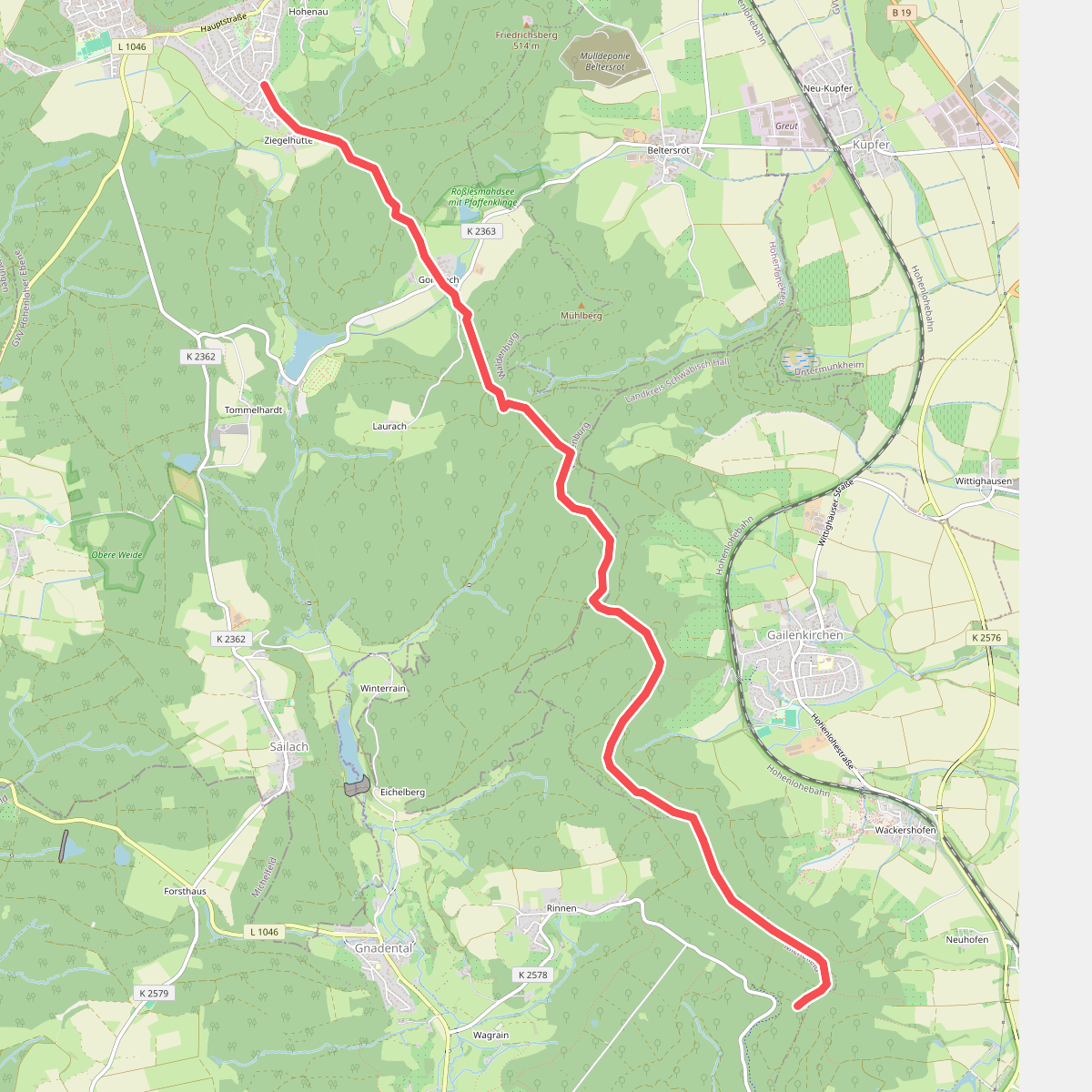 Querweg des SAV (blauer Punkt)