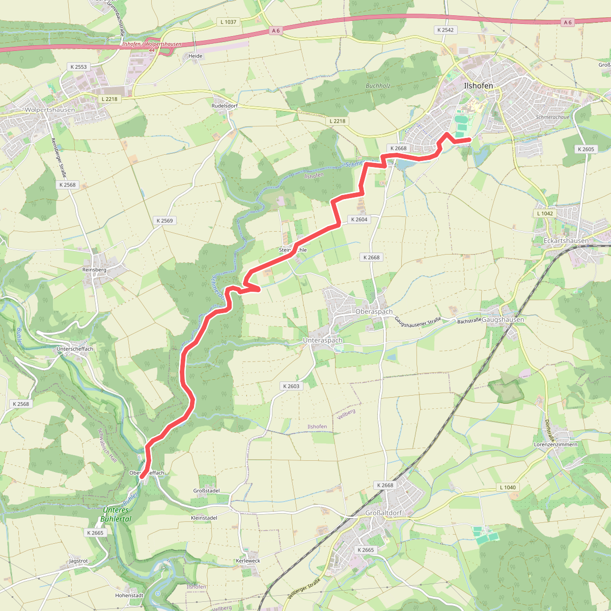 Querweg des SAV (blauer Punkt)