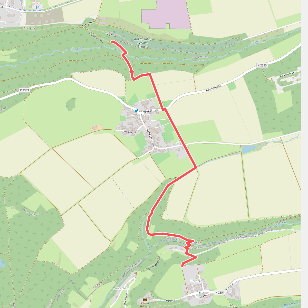 Querweg des SAV (blauer Punkt)