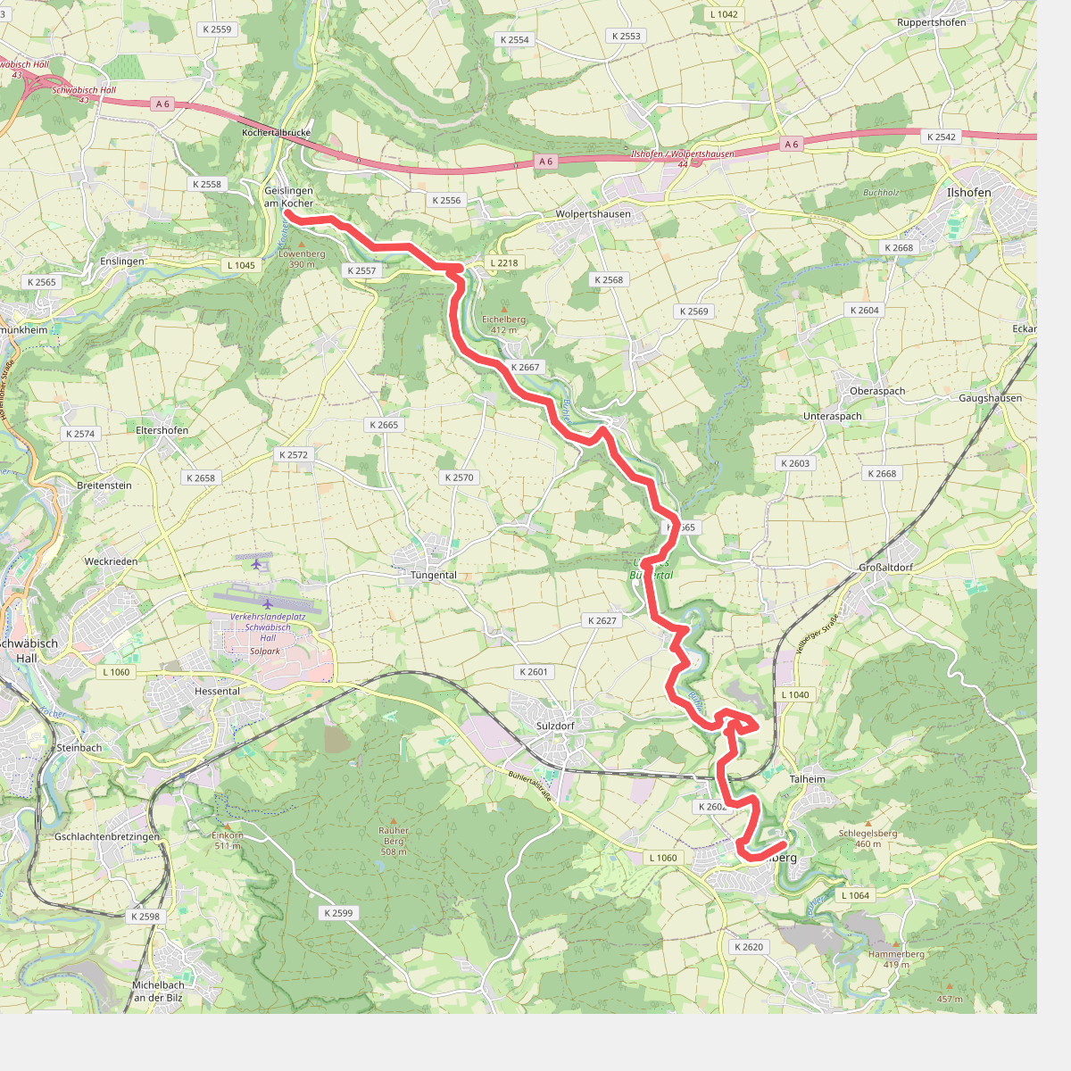 Querweg des SAV (roter Punkt)