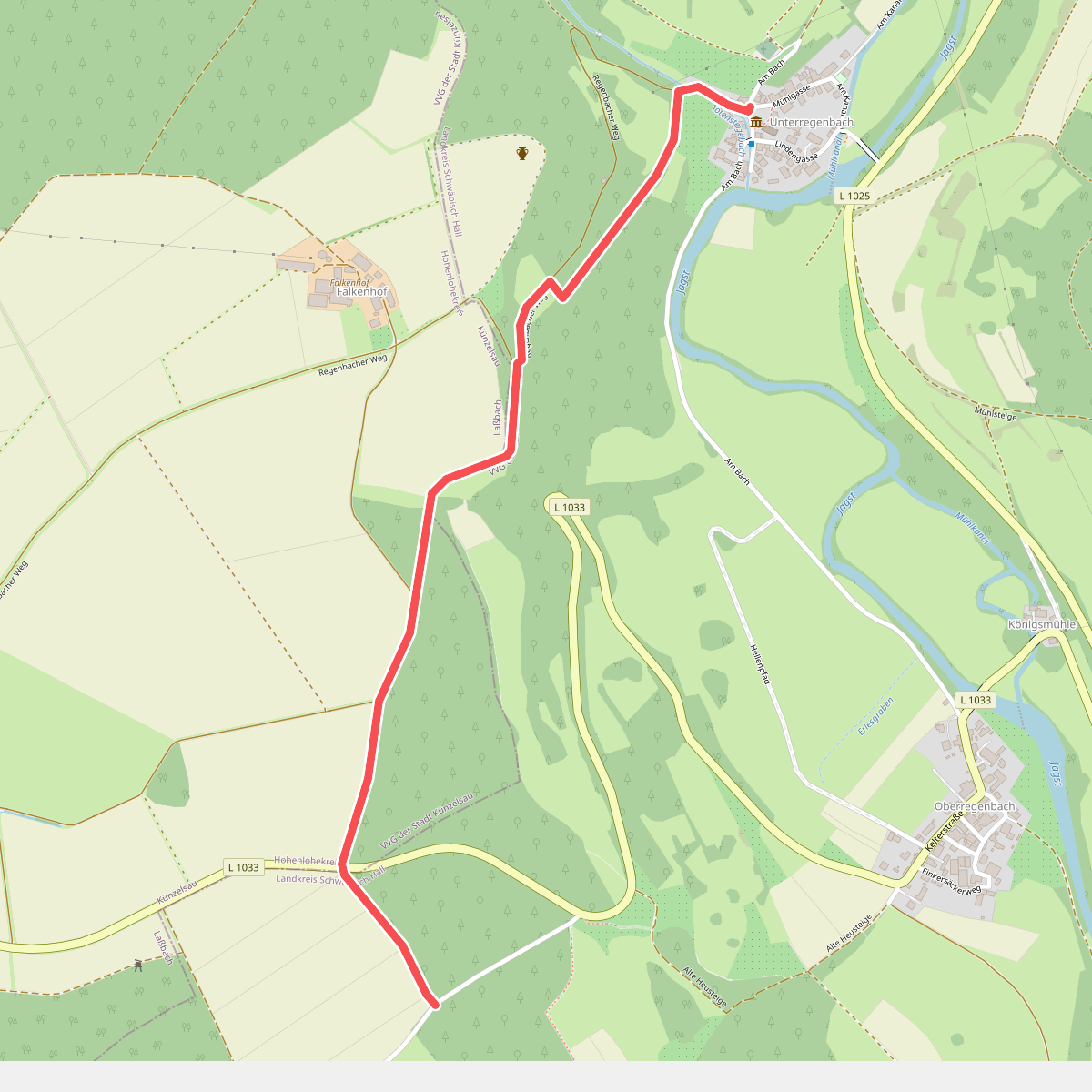 Querweg des SAV (roter Punkt)