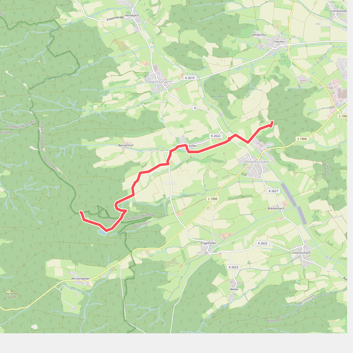 Querweg des SAV (roter Punkt)