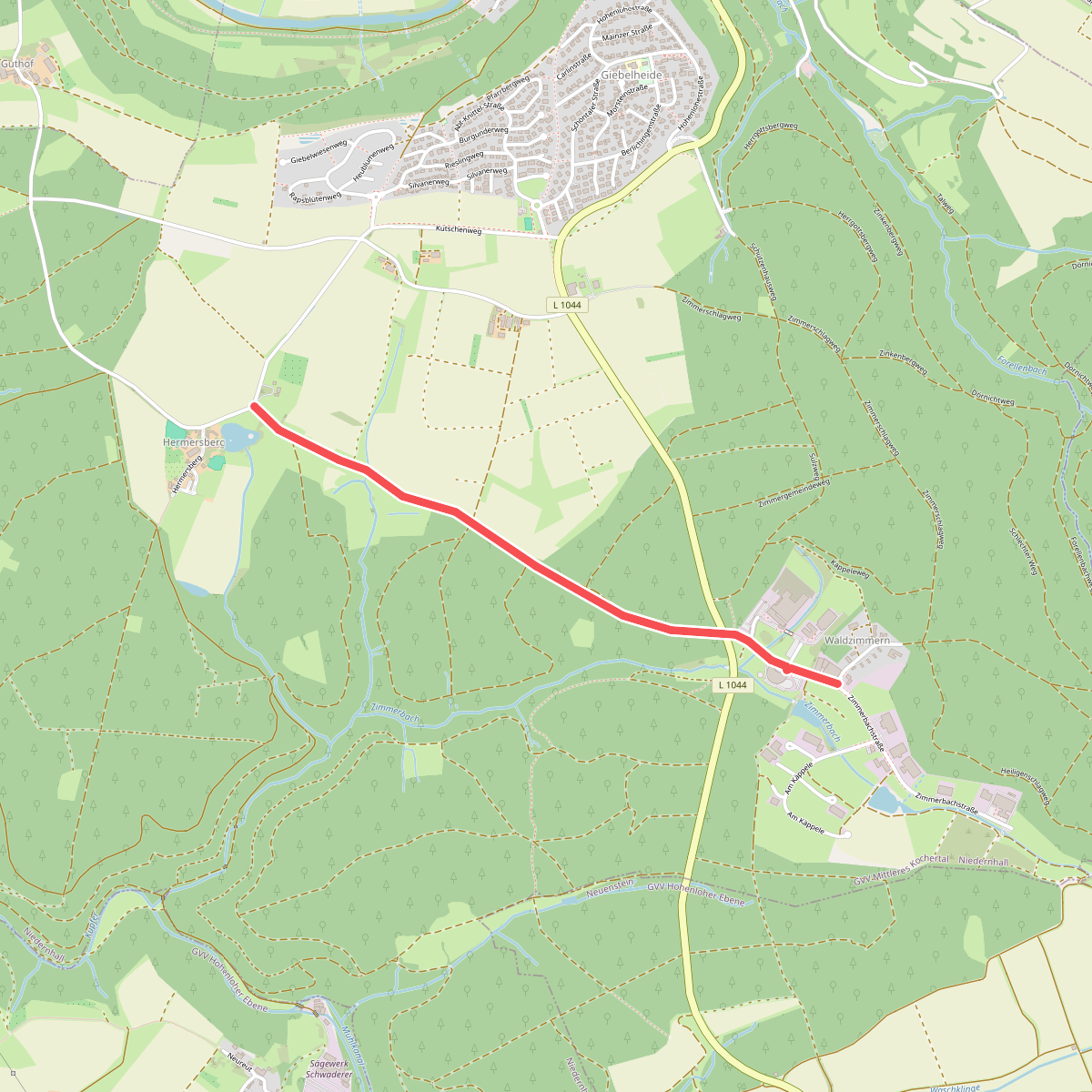roter Punkt Hermersberg - Waldzimmern