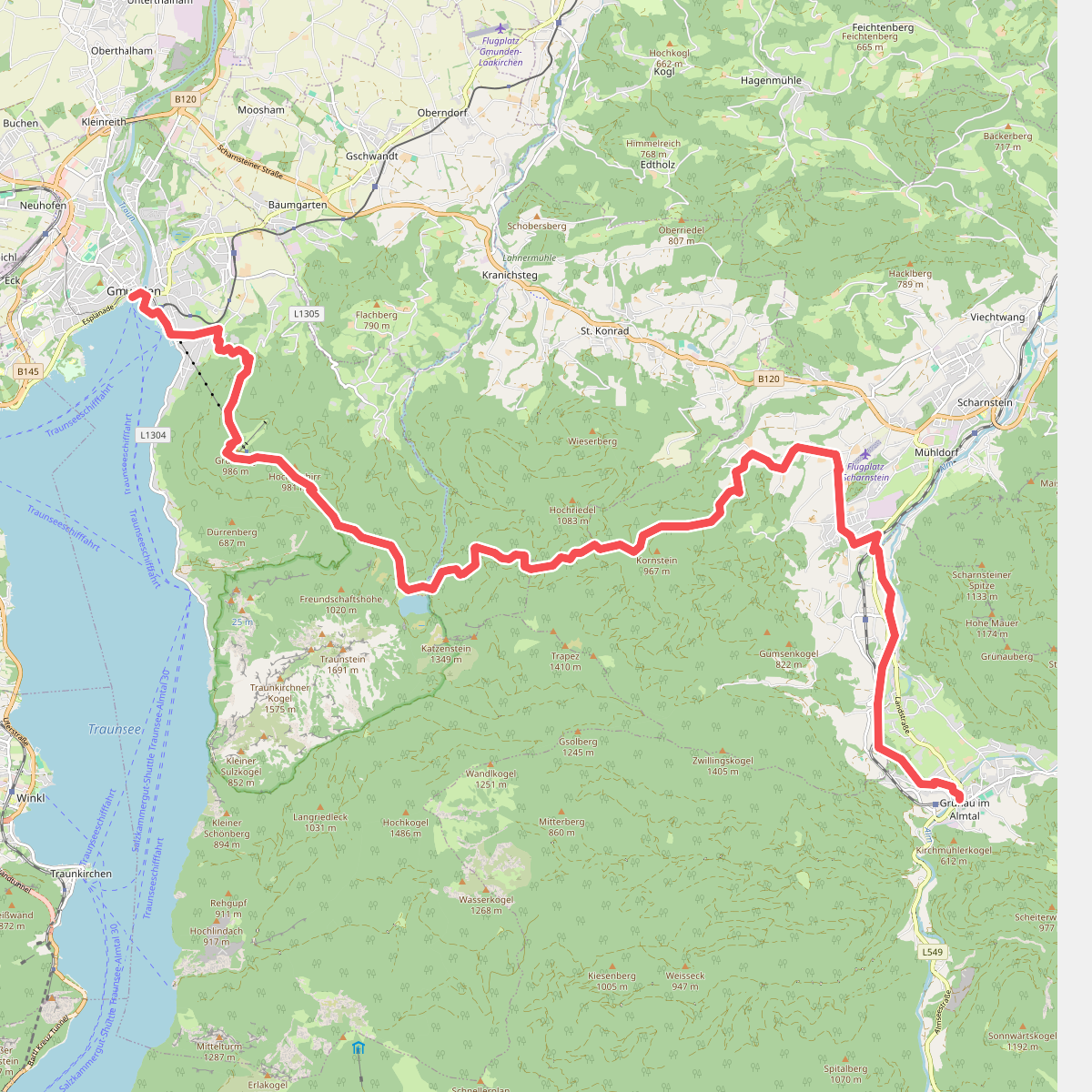 Grünau im Almtal - Gmunden · BergeSeen Trail etappe 20