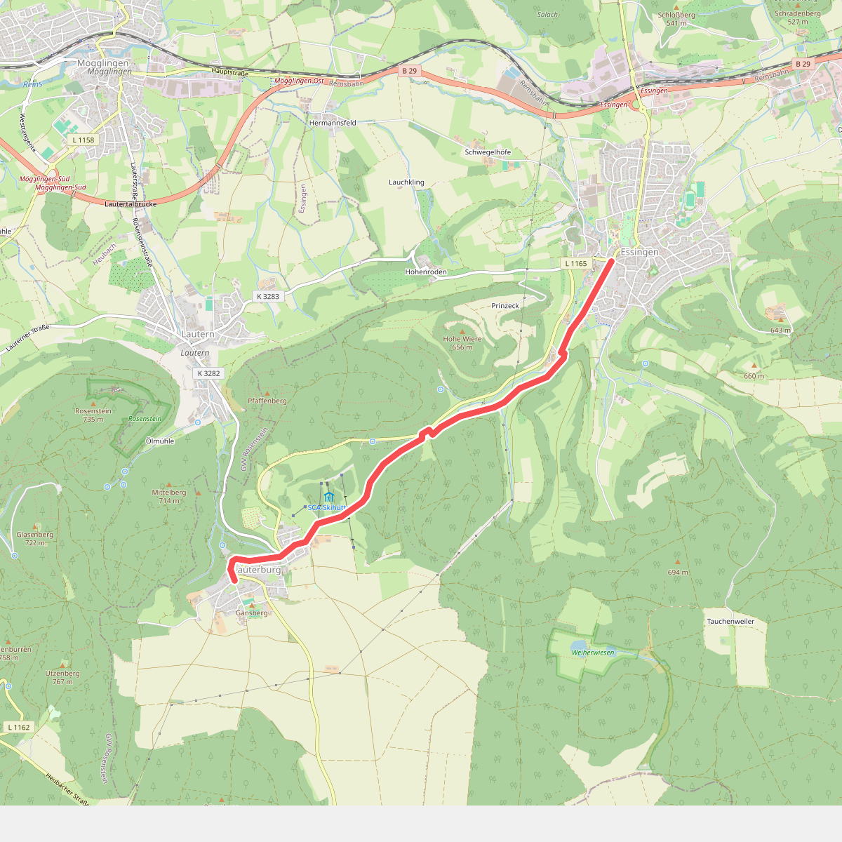 Essingen - Remsursprung - Lauterburg
