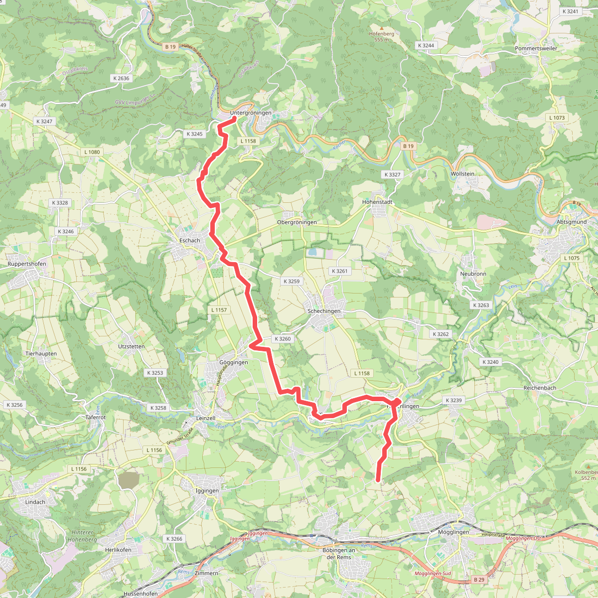 Querweg des SAV (roter Punkt)