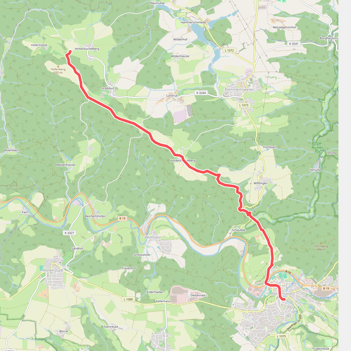 Nebenlinie des SAV (rotes Plus)